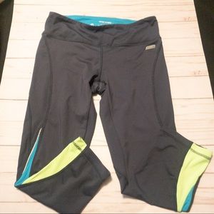 Gray (with Blue and Green accents) Energy Zone Cropped Performance Leggings